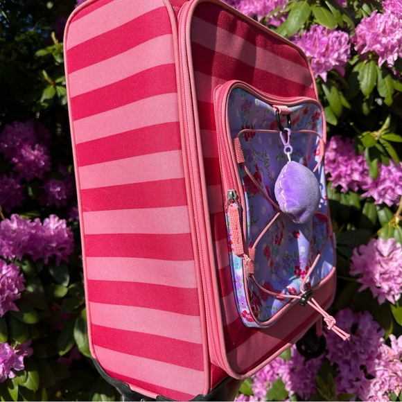 Pink Striped Carry-On Suitcase - Picture 4 of 7